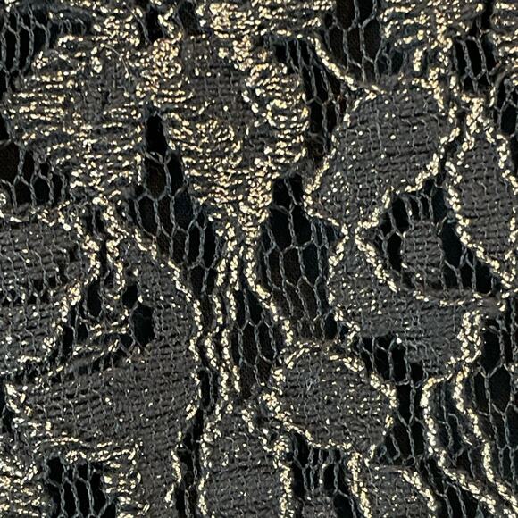 Astr Black Metallic Floral Lace Mini Dress size Medium - Picture 5 of 8